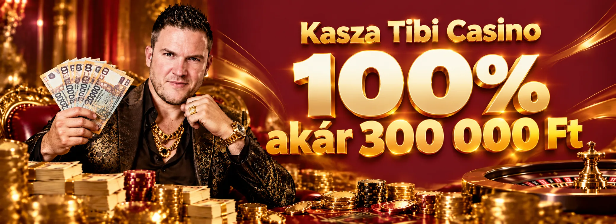 Kasza Tibi Casino — Első befizetési bónusz: 300 000 Ft és 150 pörgetés — 300 000 Ft + 150 ingyenes pörgetés